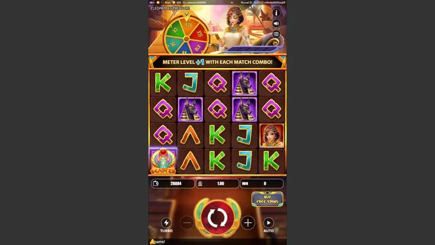 Ảnh bảng biểu tượng & tính năng game Cleopatra's Treasure (Kingmidas #) (slot) chơi tại LC79