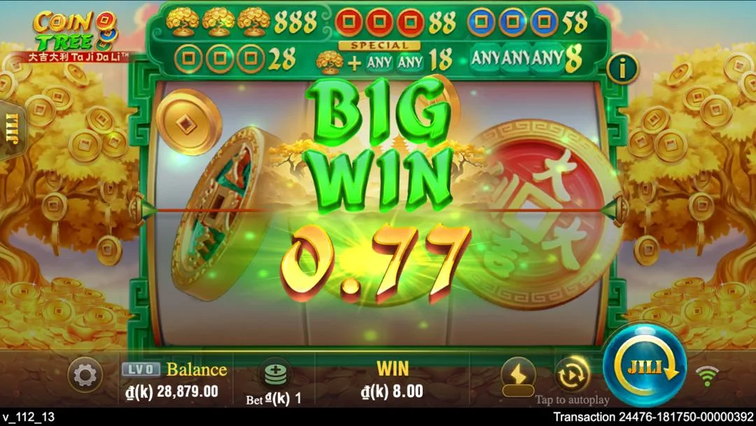 Ảnh giao diện chính game Coin Tree (slot JILI) chơi tại LC79