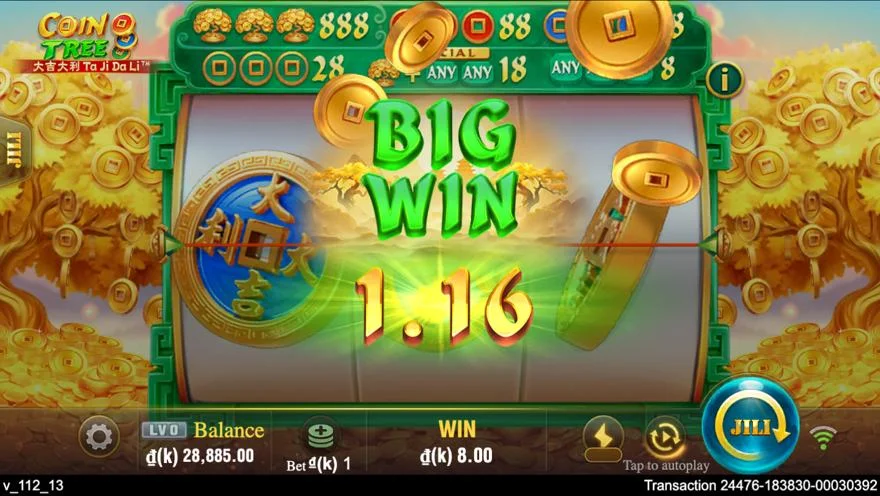 Ảnh màn hình gameplay game Coin Tree (slot JILI) chơi tại LC79