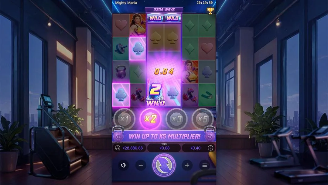 Ảnh giao diện chính game Mighty Mania (slot PG) chơi tại LC79