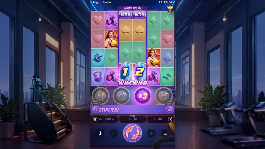 Ảnh màn hình gameplay game Mighty Mania (slot PG) chơi tại LC79