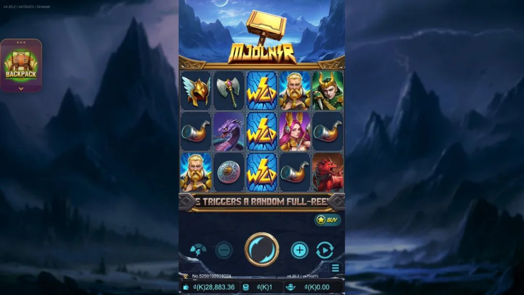 Ảnh giao diện chính game Mjolnir (slot JDB) chơi tại LC79