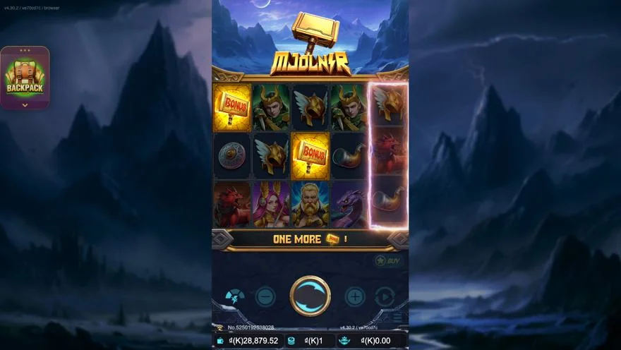 Ảnh màn hình gameplay game Mjolnir (slot JDB) chơi tại LC79