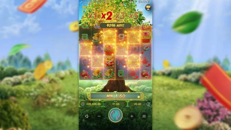 Ảnh bảng biểu tượng & tính năng game Prosperity Fortune Tree (slot PG) chơi tại LC79