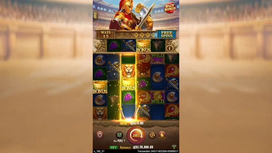 Ảnh màn hình gameplay game Roma X Deluxe (slot JILI) chơi tại LC79